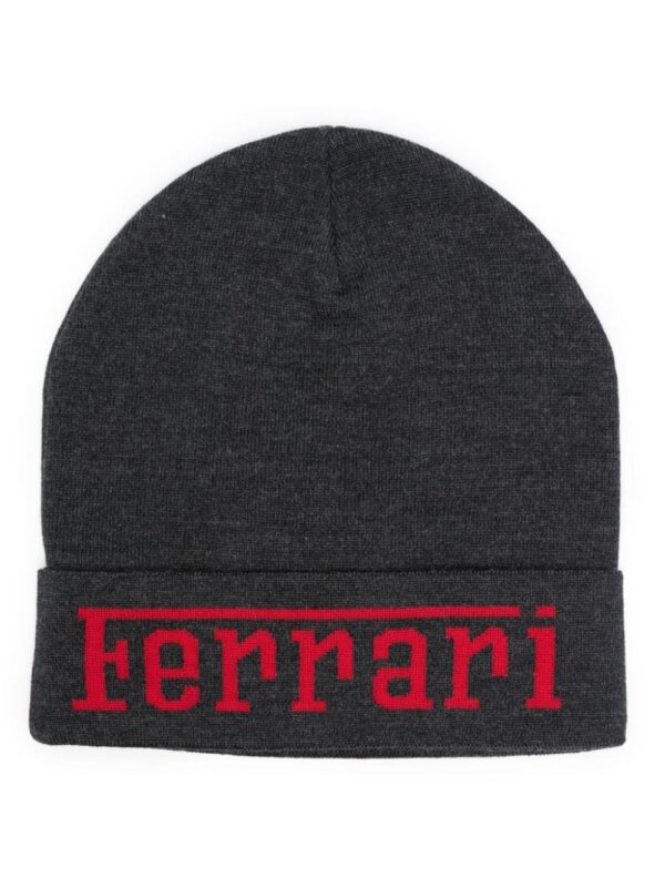 Ferrari intarsia knit-logo wool beanie