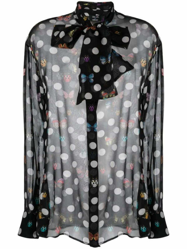 Versace  x Dua Lipa butterflies-print silk shirt
