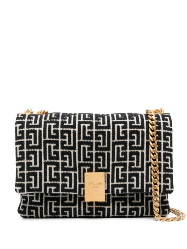 Balmain 1945 monogram-jacquard shoulder bag