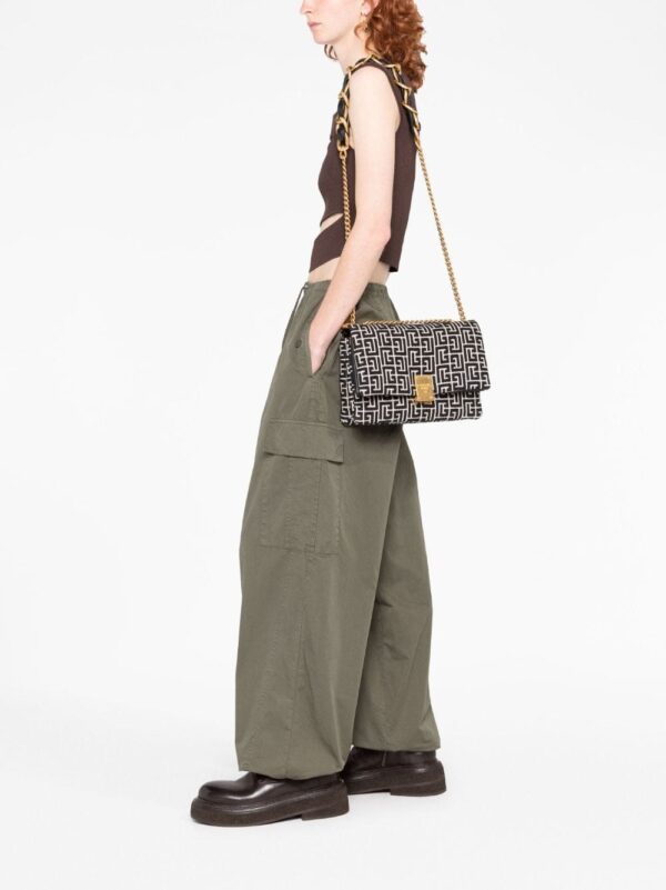 Balmain 1945 monogram-jacquard shoulder bag - Image 2