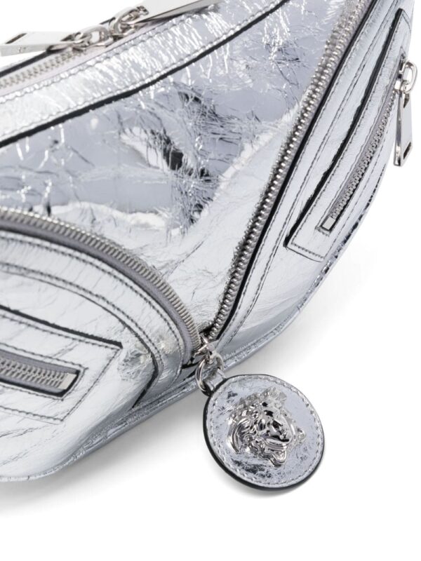 Versace small Repeat metallic-effect shoulder bag - Image 5