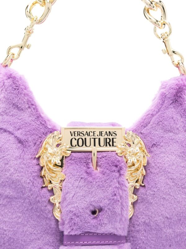 Versace Jeans Couture Baroque-buckle faux-fur shoulder bag - Image 5