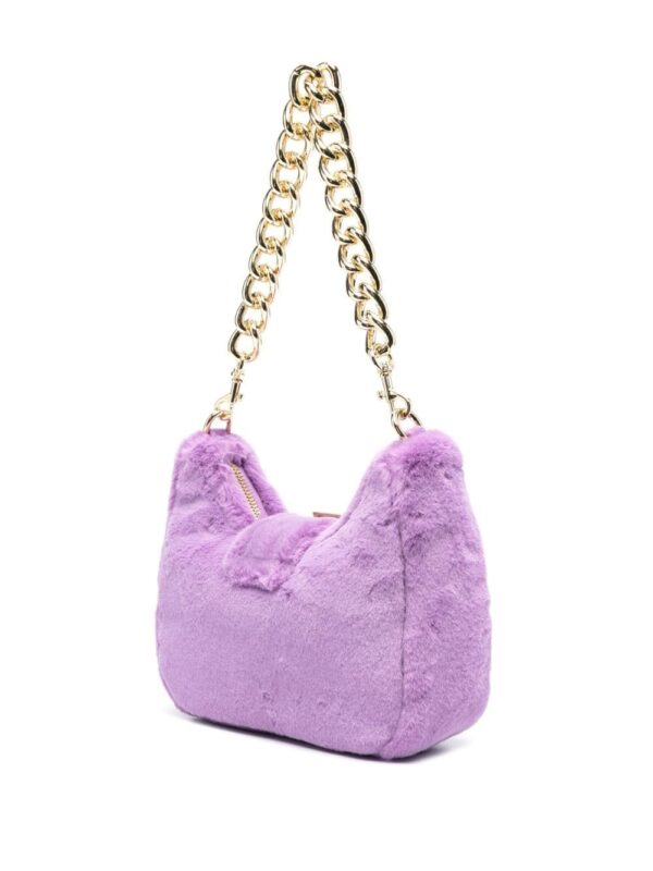 Versace Jeans Couture Baroque-buckle faux-fur shoulder bag - Image 4