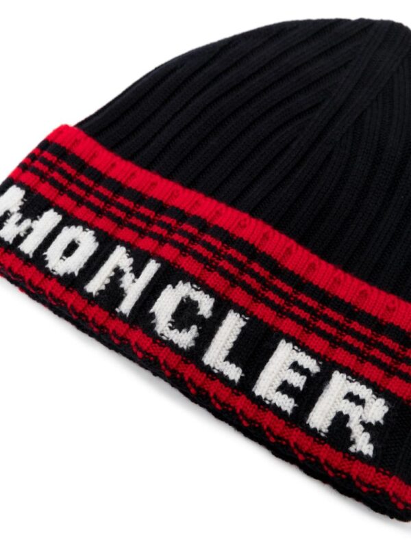Moncler intarsia-knit logo virgin wool beanie - Image 2