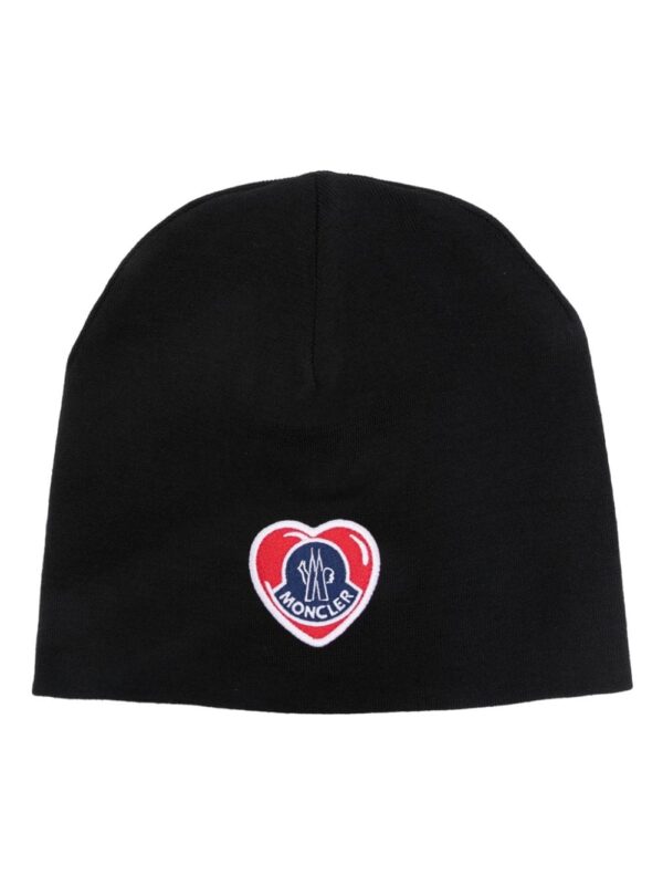 Moncler logo-patch fine-knit beanie