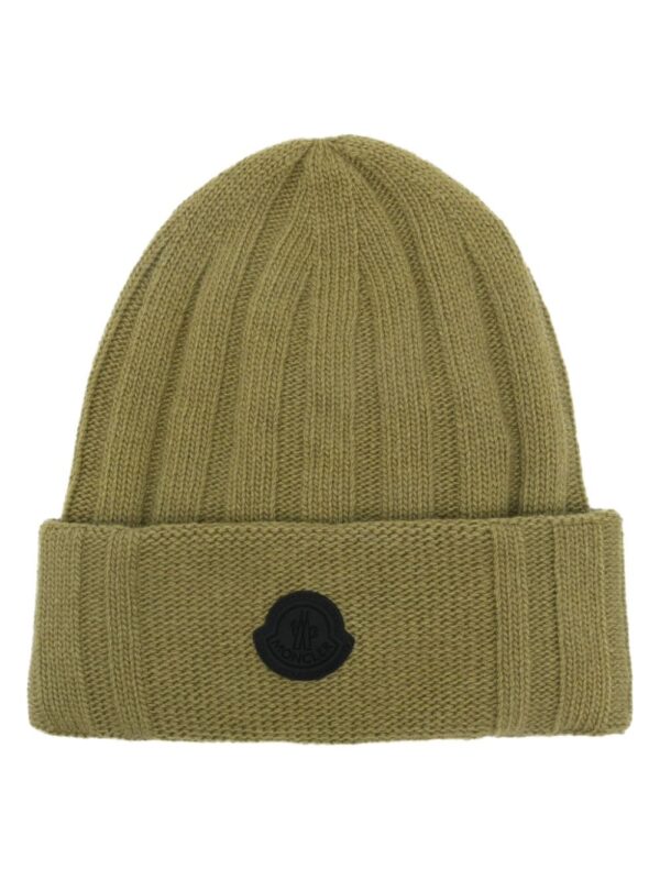 Moncler logo-patch wool beanie