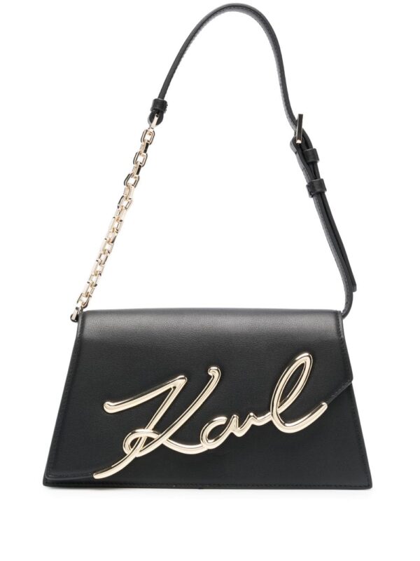 Karl Lagerfeld Signature leather shoulder bag