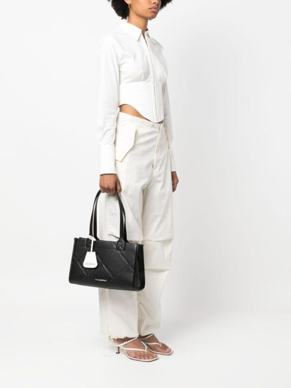 Karl Lagerfeld medium K/Skuare logo-embossed tote bag - Image 2