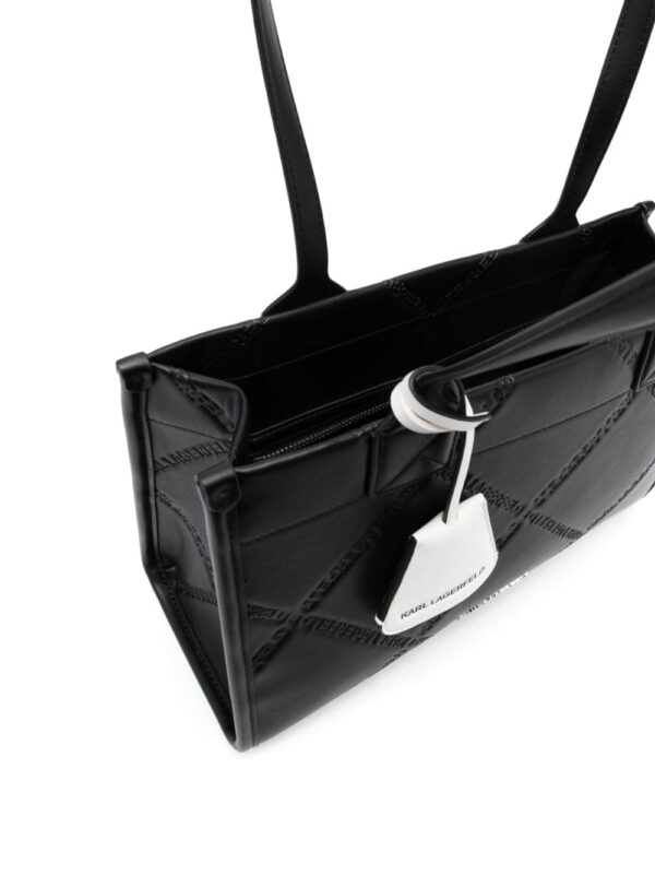 Karl Lagerfeld medium K/Skuare logo-embossed tote bag - Image 5