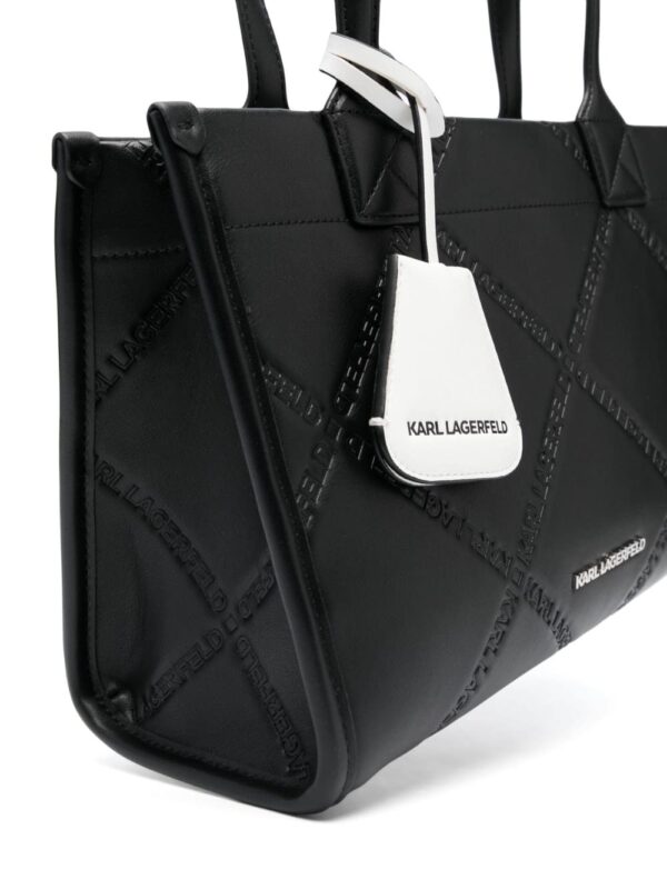 Karl Lagerfeld medium K/Skuare logo-embossed tote bag - Image 4