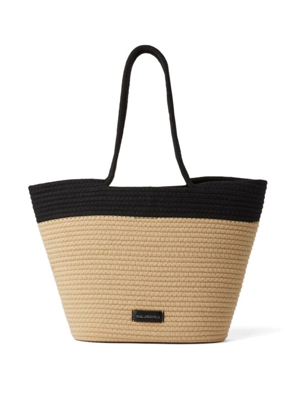 Karl Lagerfeld K/Signature-appliqué basket bag - Image 2