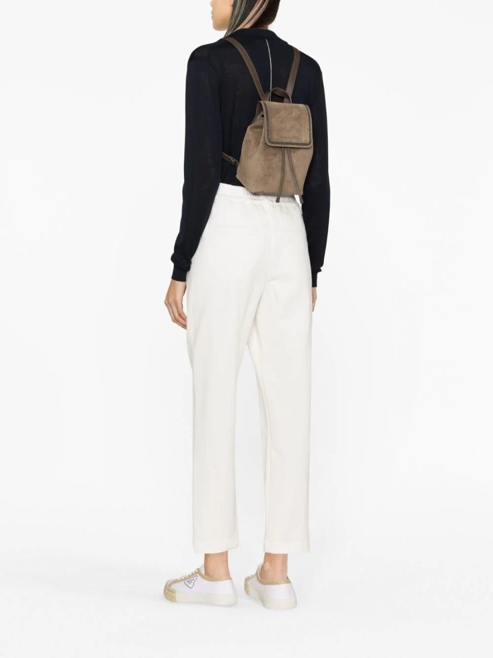 Brunello Cucinelli crystal-embellished leather backpack - Image 2