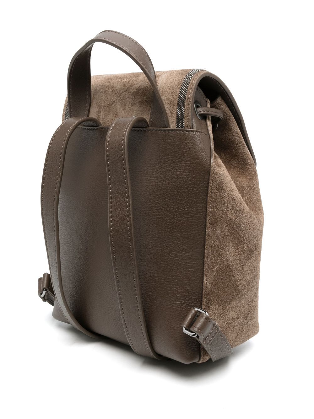 Brunello Cucinelli crystal-embellished leather backpack - Image 4