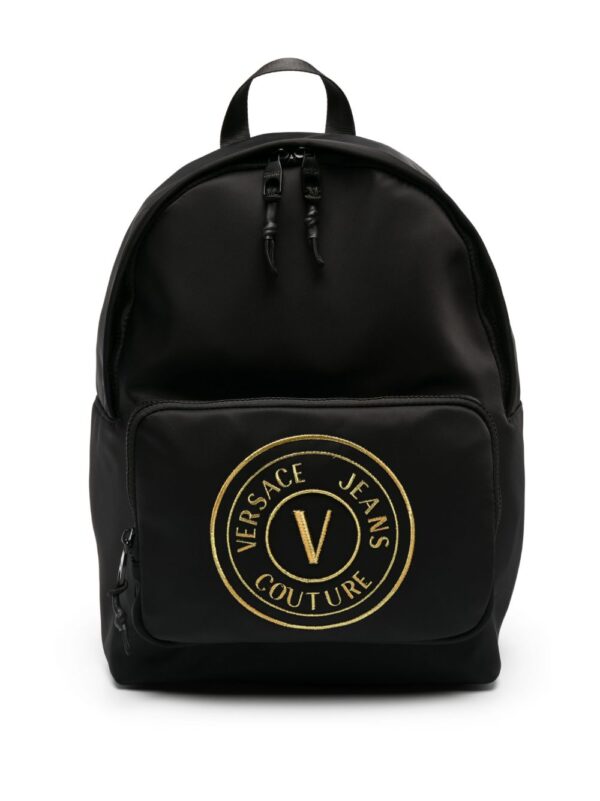 Versace Jeans Couture logo-embroidered zip-up backpack