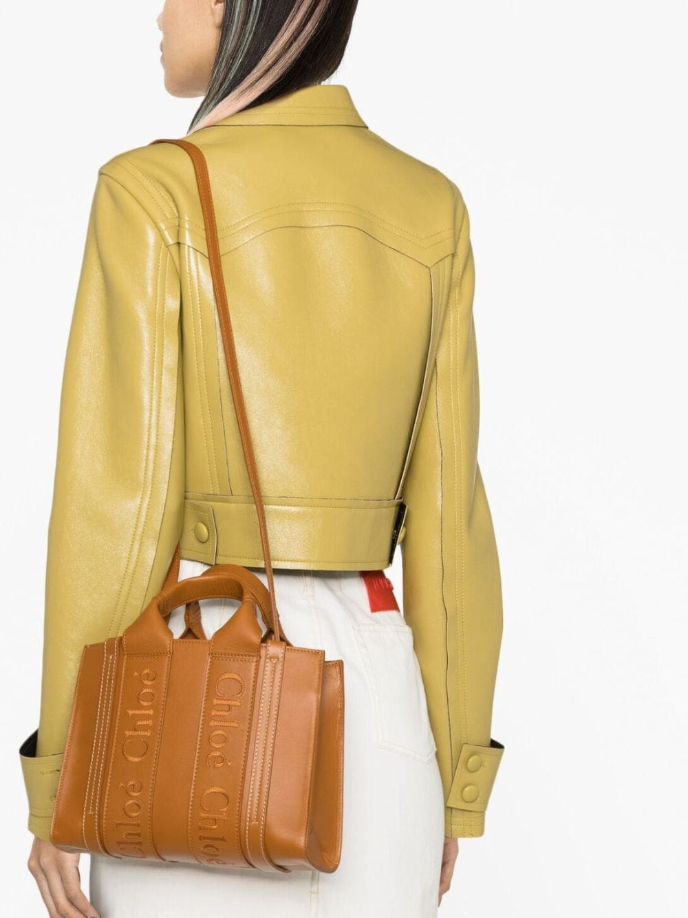 Chloé small Woody leather tote bag - Image 3