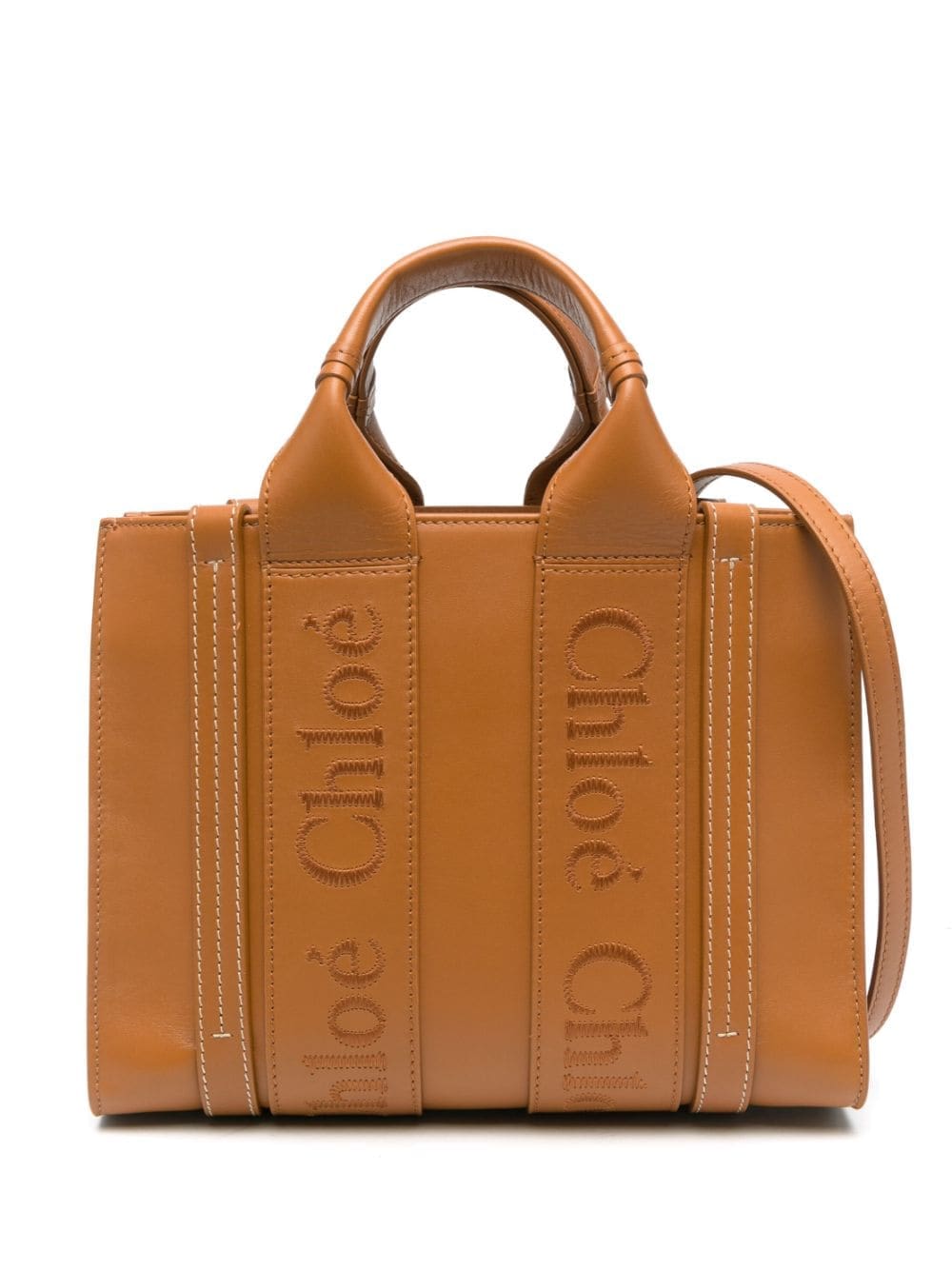 Chloé small Woody leather tote bag