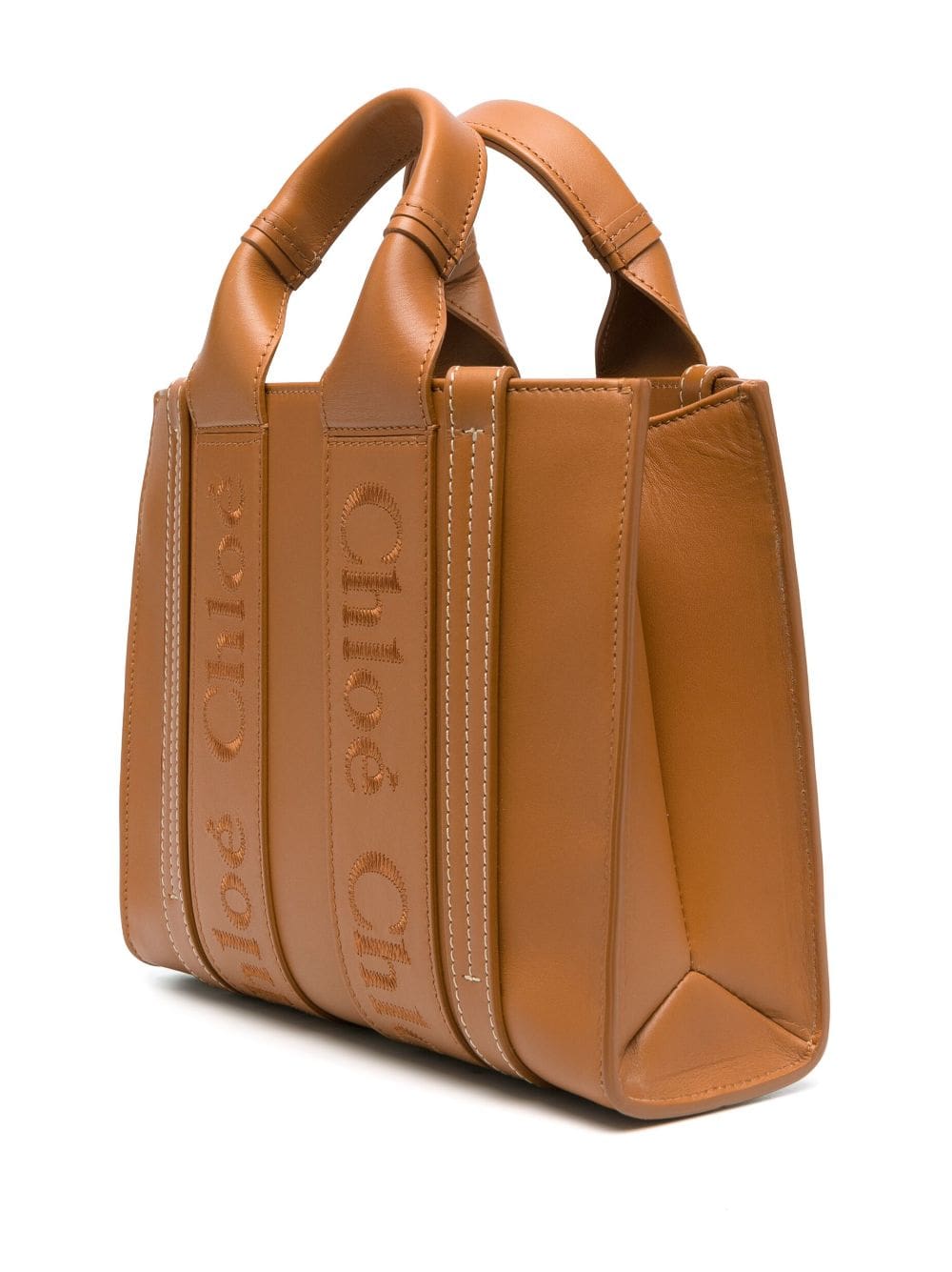Chloé small Woody leather tote bag - Image 4