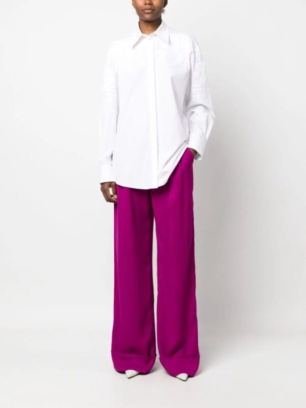 Valentino Garavani  floral-appliqué cotton shirt - Image 2