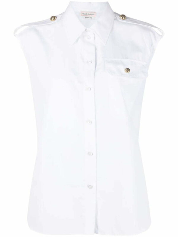 Alexander McQueen  Military-pocket sleeveless shirt