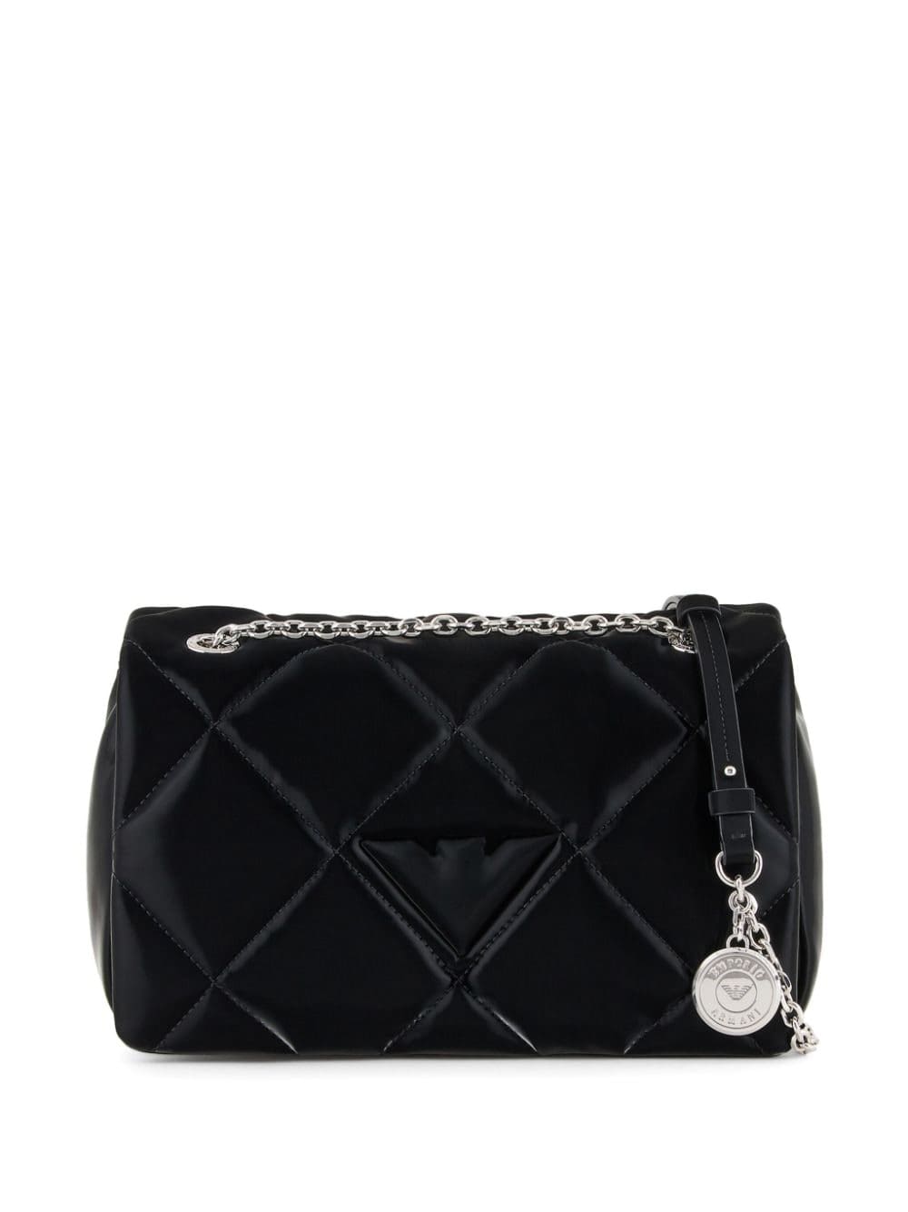 Emporio Armani logo-pendant quilted shoulder bag
