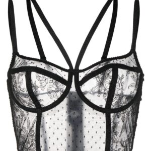 Dolce & Gabbana semi-sheered balconette bra