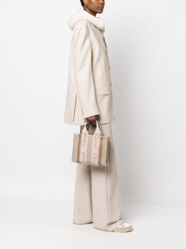 Chloé small Woody linen tote bag - Image 2
