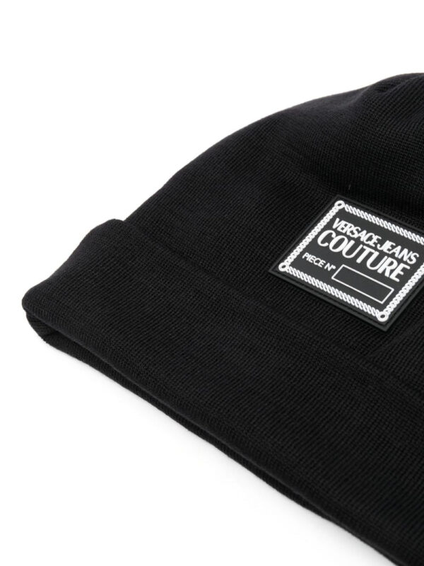 Versace Jeans Couture logo-patch turn-up brim beanie - Image 2