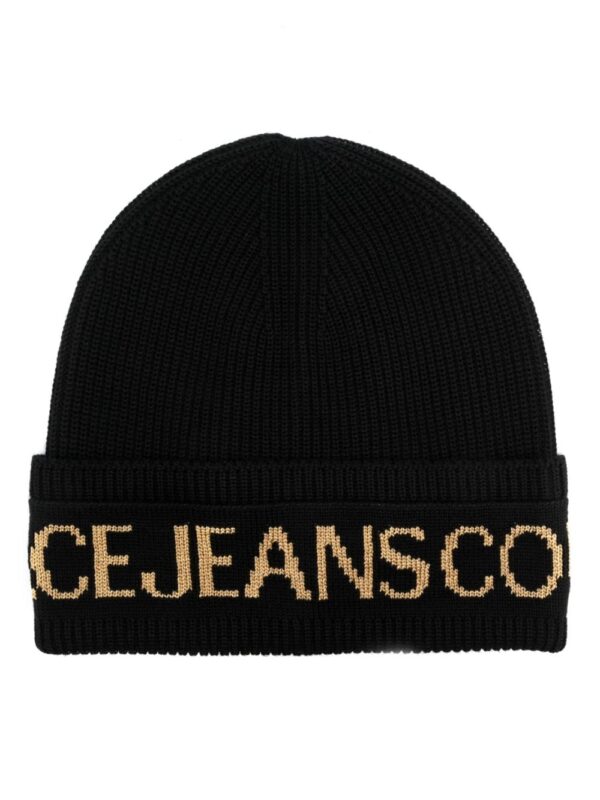 Versace Jeans Couture logo-print ribbed-knit beanie