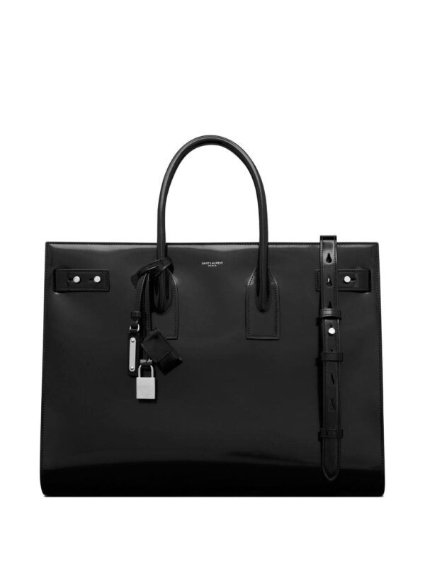Saint Laurent large Sac de Jour patent-leather tote bag