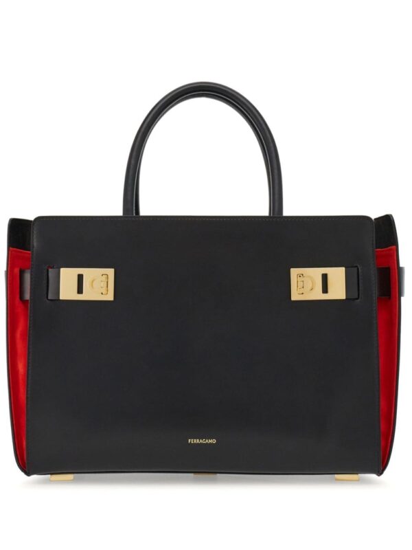 Ferragamo large Gancini-buckle leather tote bag
