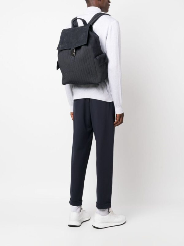 Eleventy embossed-logo suede backpack - Image 2