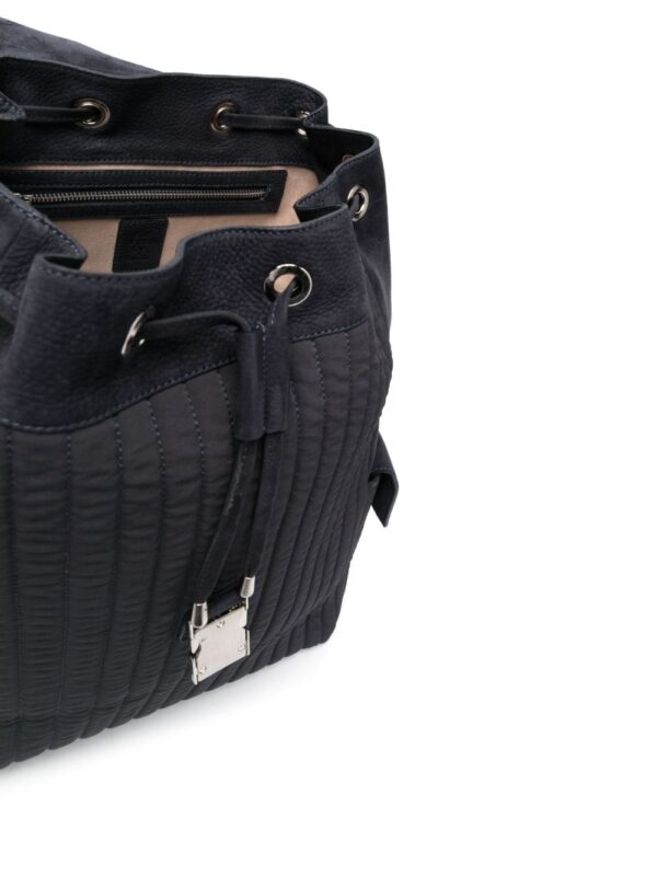 Eleventy embossed-logo suede backpack - Image 5