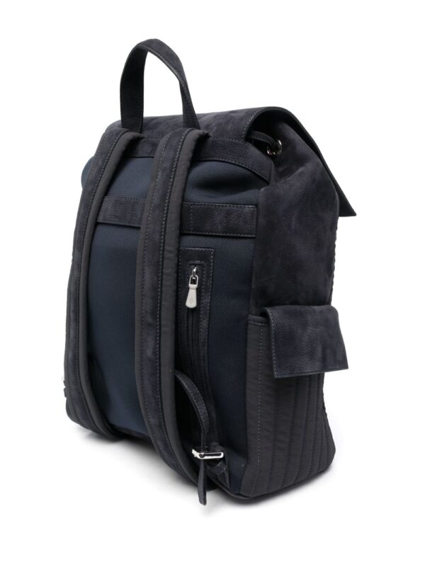 Eleventy embossed-logo suede backpack - Image 3