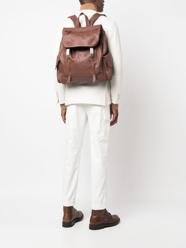 Eleventy double-buckle fastening leather backpack - Image 2