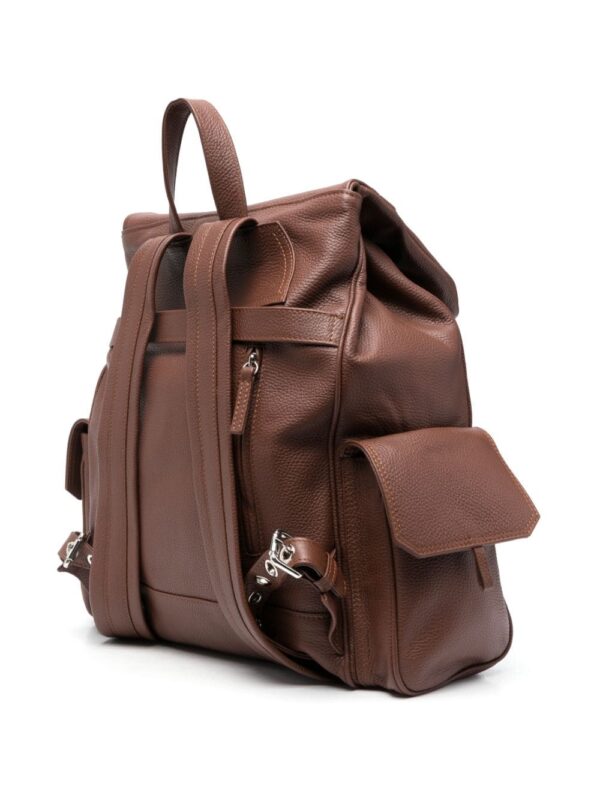 Eleventy double-buckle fastening leather backpack - Image 3