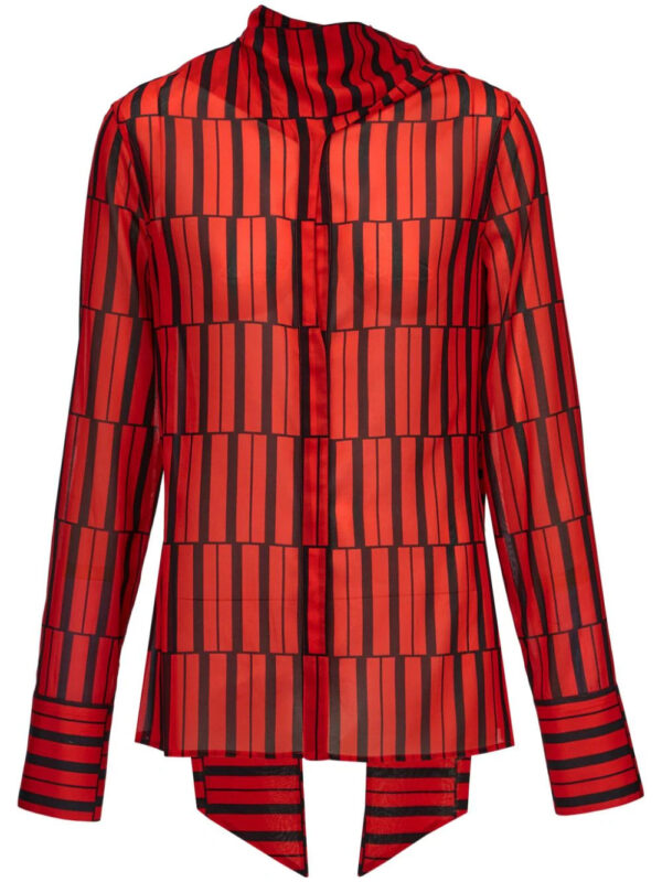 Ferragamo  stripe-print long-sleeve shirt
