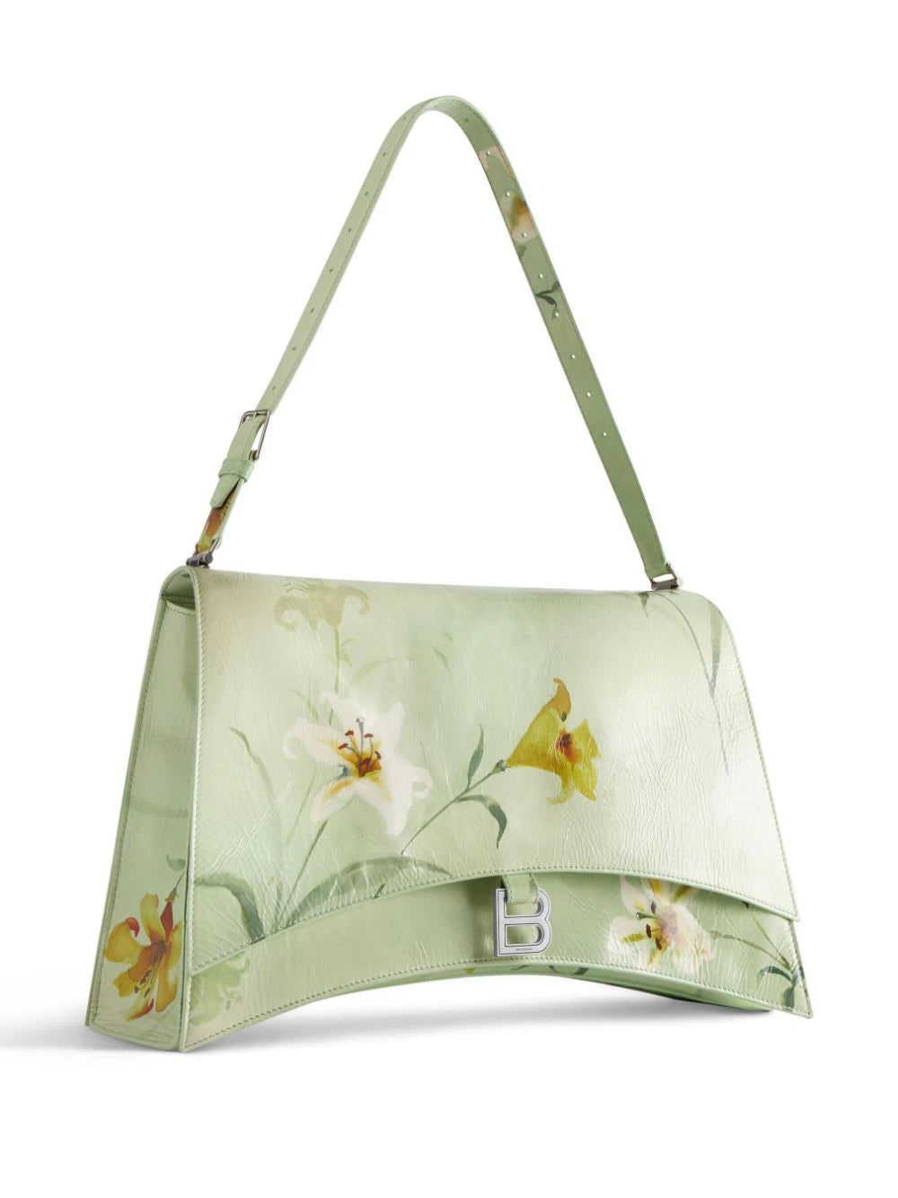 Balenciaga large Crush floral-print shoulder bag - Image 3