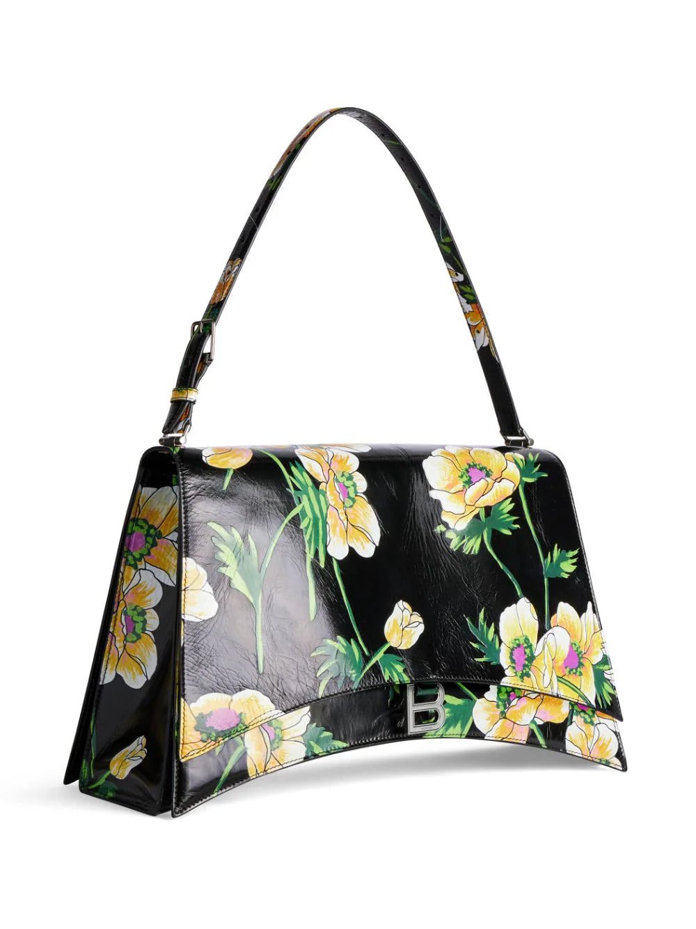 Balenciaga large Crush Sling floral-print shoulder bag - Image 4