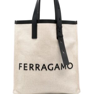 Ferragamo logo-lettering canvas tote bag