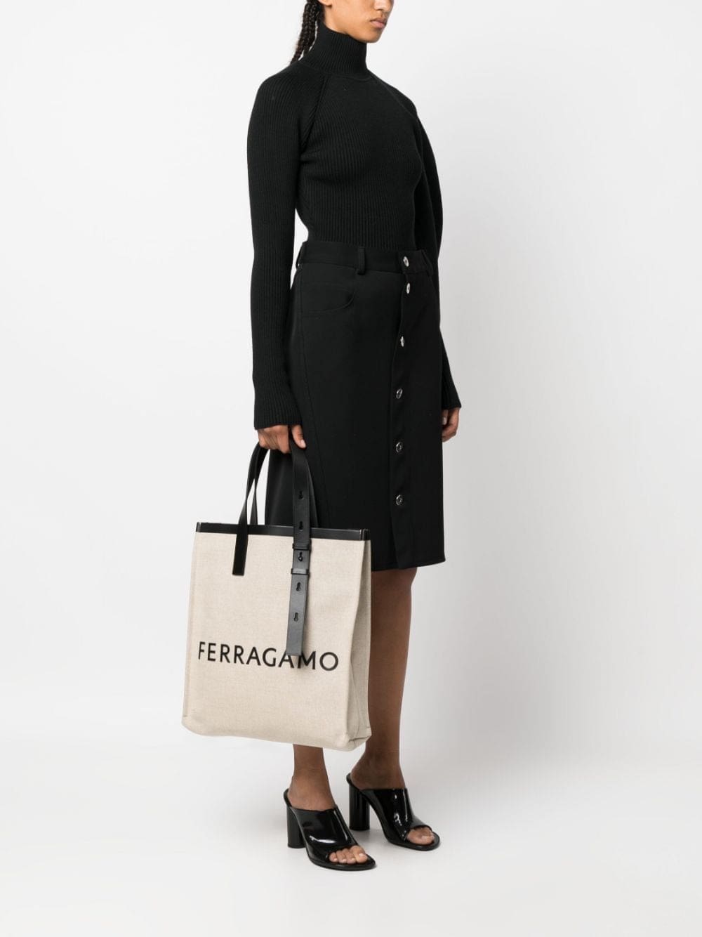 Ferragamo logo-lettering canvas tote bag - Image 2