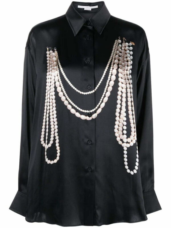 Stella McCartney  pearl-print silk shirt