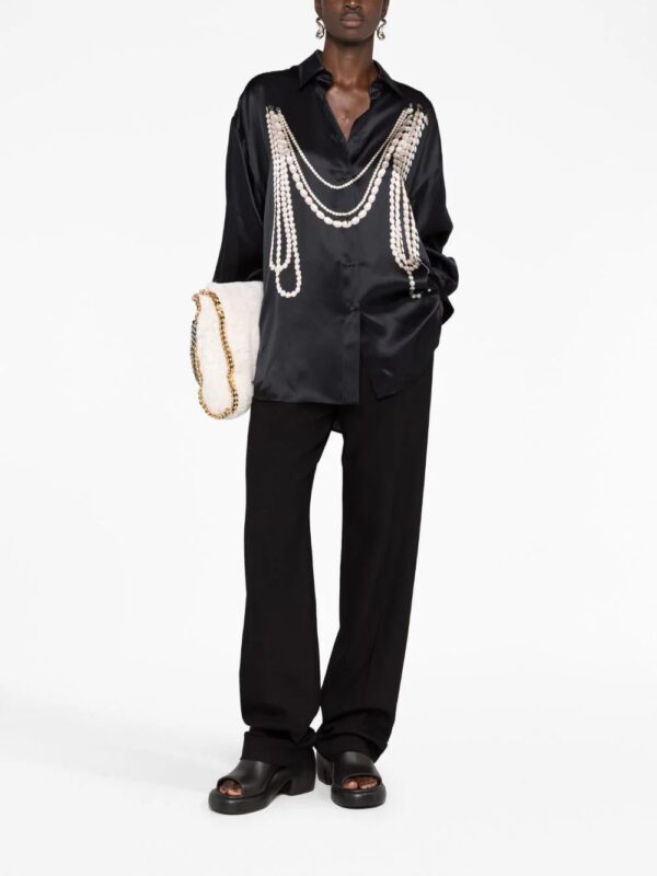 Stella McCartney  pearl-print silk shirt - Image 2