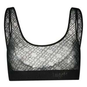 Palm Angels  logo-print sheer tulle bra