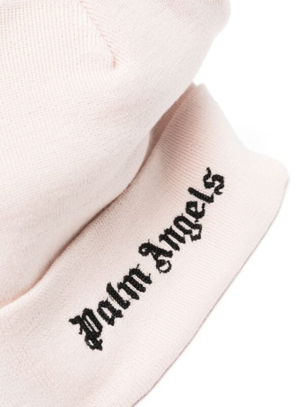 Palm Angels logo-embroidered cotton beanie - Image 2