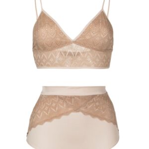 Lethicia Bronstein lace-panel lingerie set (set of two)