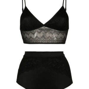 Lethicia Bronstein lace-panel lingerie set (set of two)