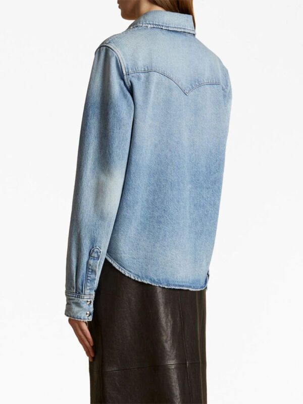 KHAITE  Wesley long-sleeve denim shirt - Image 4