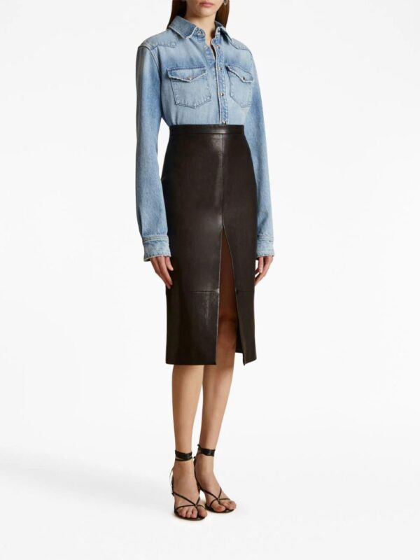 KHAITE  Wesley long-sleeve denim shirt - Image 2