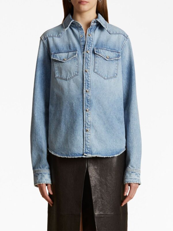 KHAITE  Wesley long-sleeve denim shirt - Image 3