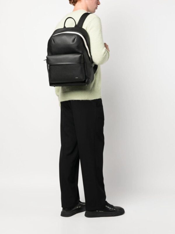 Bally debossed-logo pebbled-leather backpack - Image 2